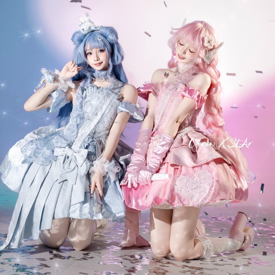 ライブ・ステージ映えフリルたっぷり アイドル風ロリィタワンピース|参戦服