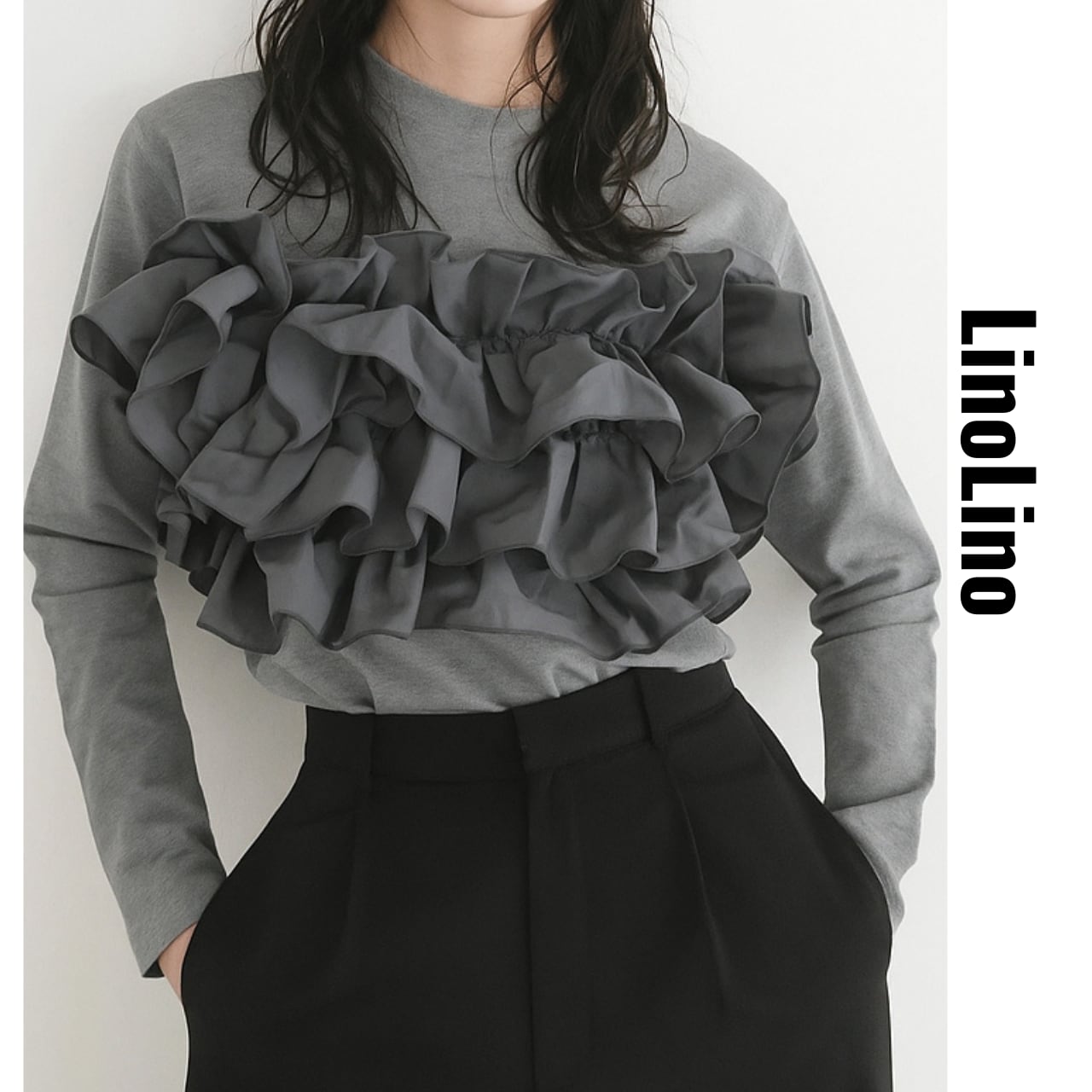 Ruffled Layered Volume Top L00736