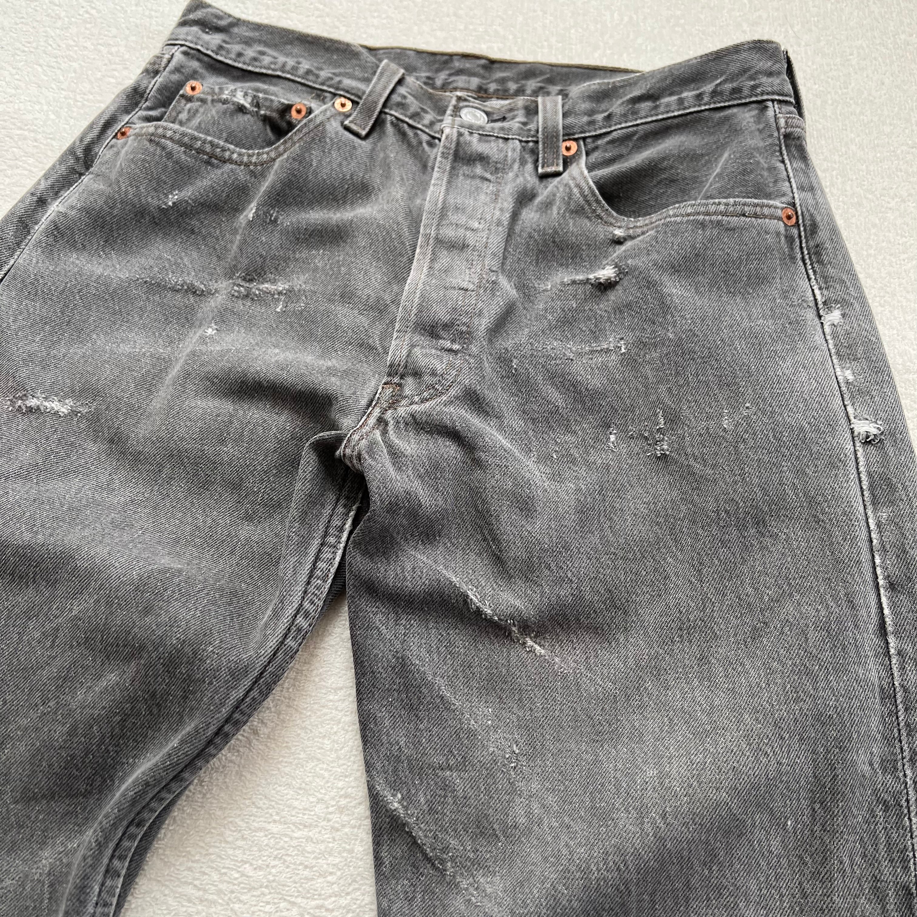 Levi's 501 USA製 W32×L30 リーバイス ブラック デニム ダメージ