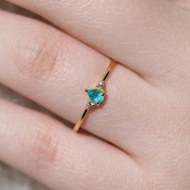 パライバトルマリン ブラジル産 リング 0.1ct D0.02ct k18 CGL産地鑑別所付き