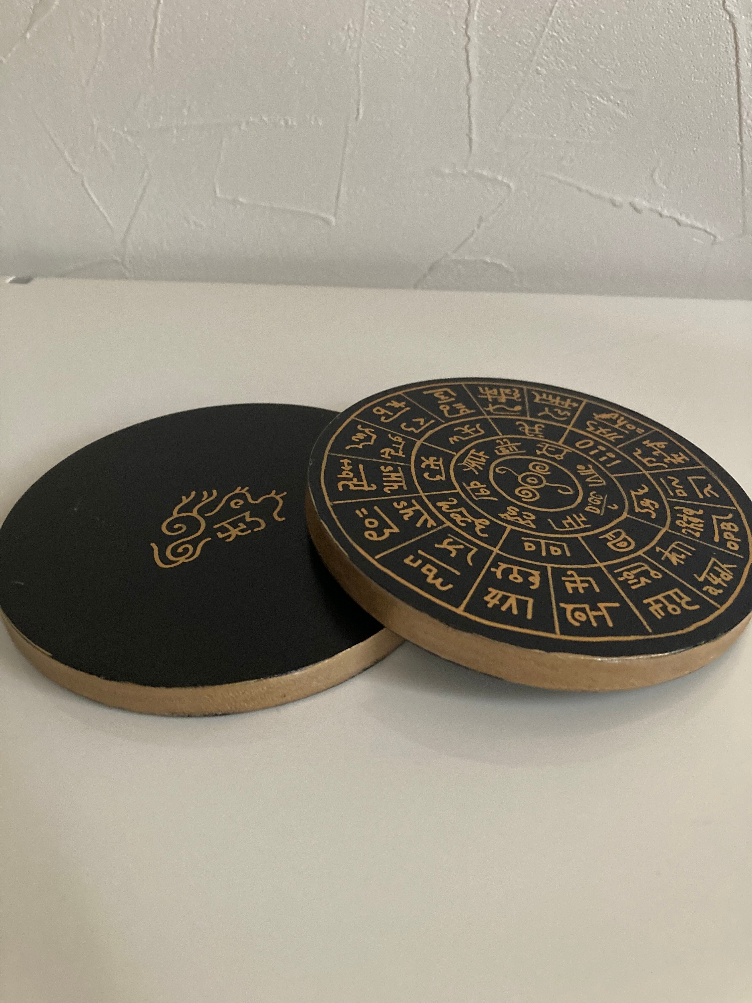 龍体文字フトマニ図コースター(約12cm木製) | Pay ID