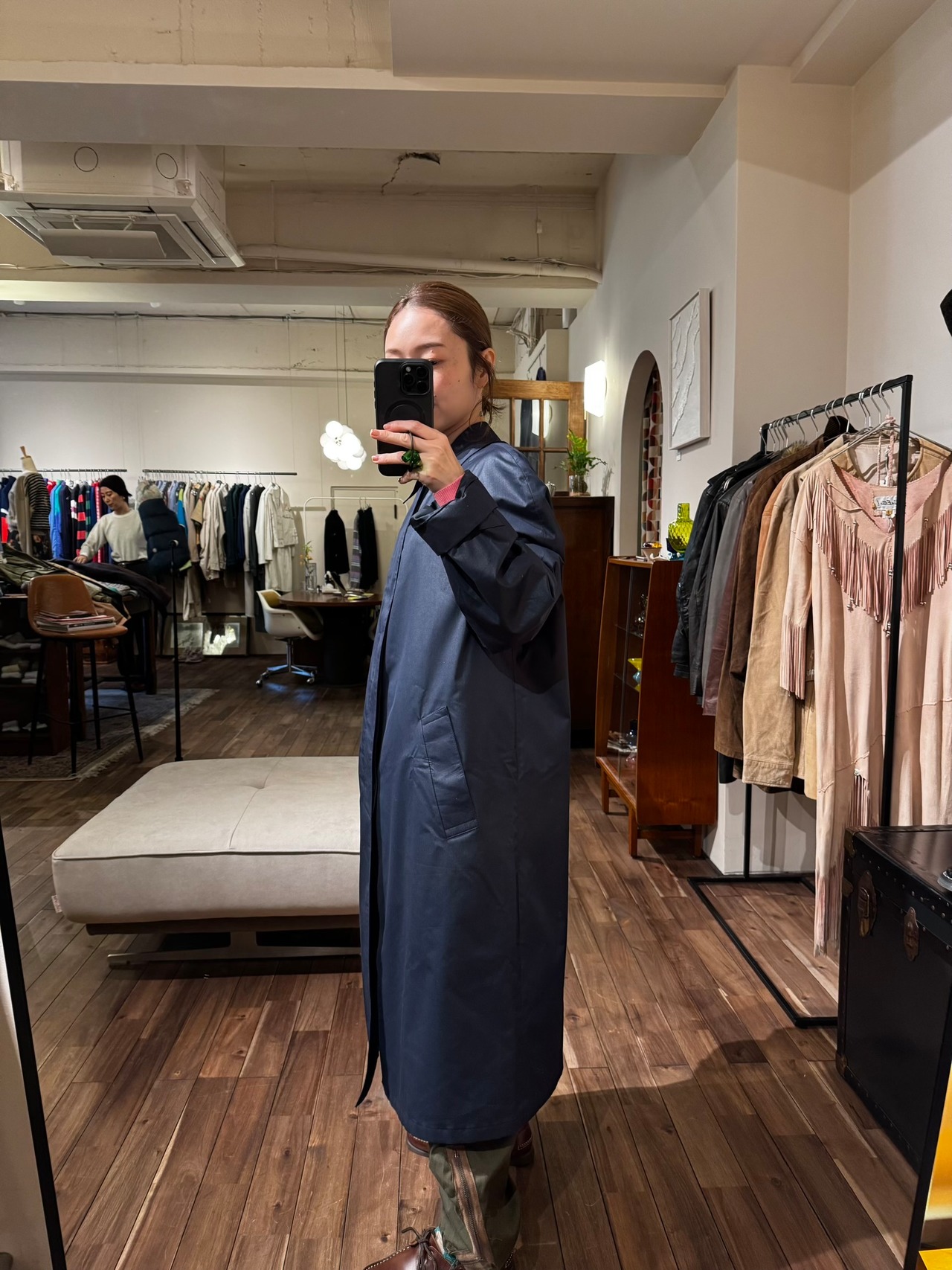 1970's-80's Vintage "ORATOP" Made in Finland Dark Navy Coat / フィンランド製ステンカラーコート