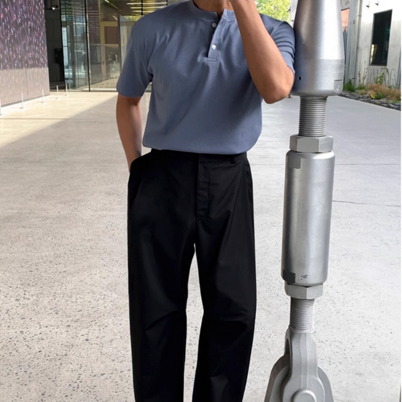 ヘンリーネックTシャツ　0602