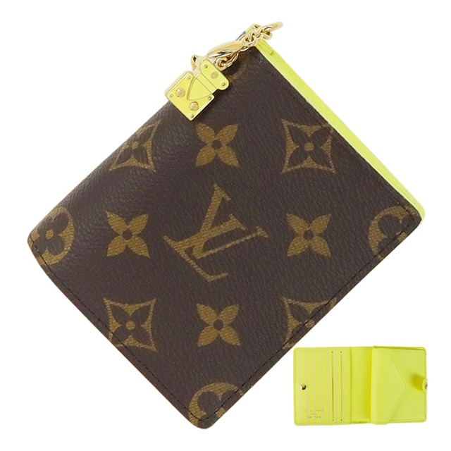 New LOUIS VUITTON ルイヴィトン ポケットウォレット LV チャーム モノグラム サンフラワーイエロー 二つ折り財布 財布 新品