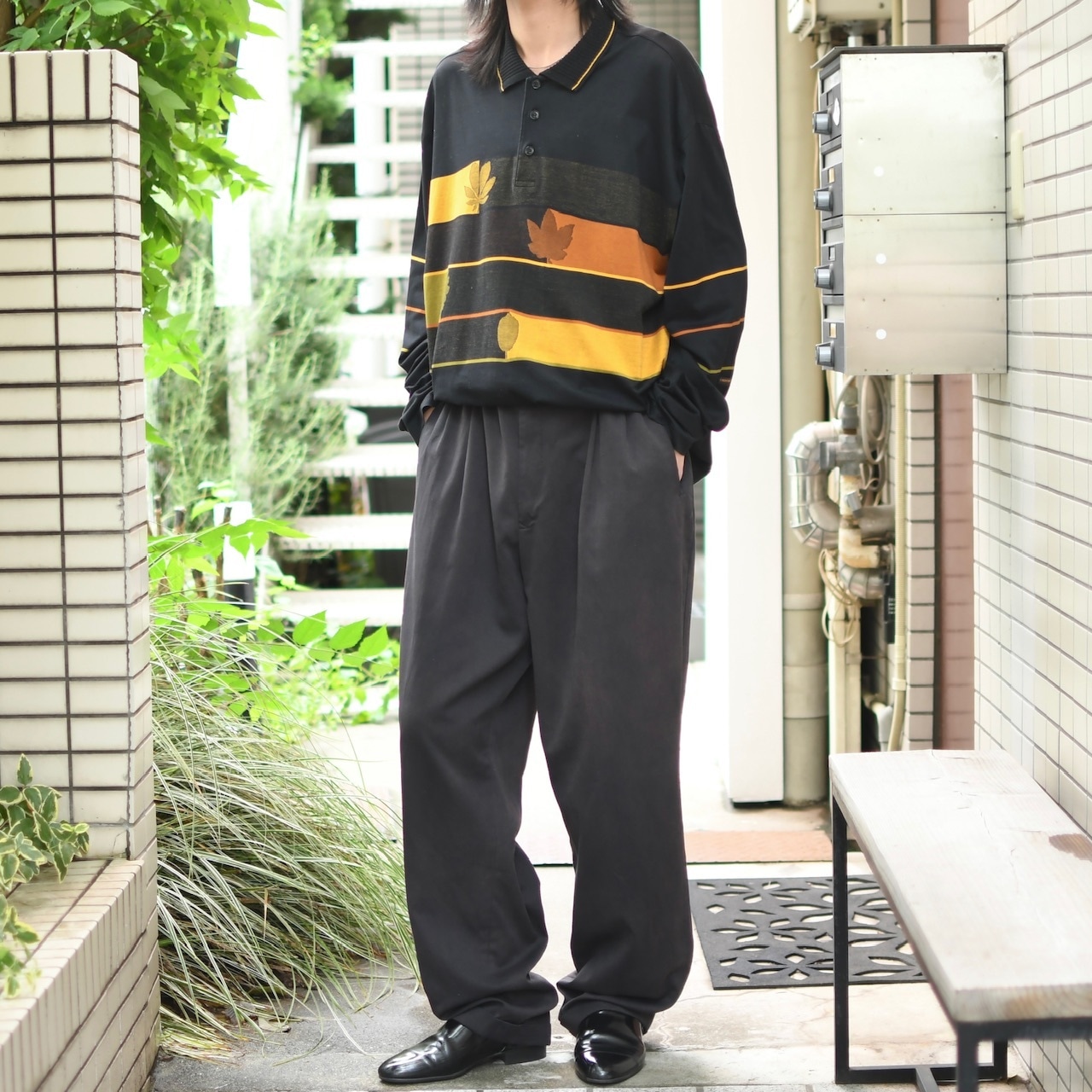 BUGLE BOY rayon blend fade 2tuck slacks
