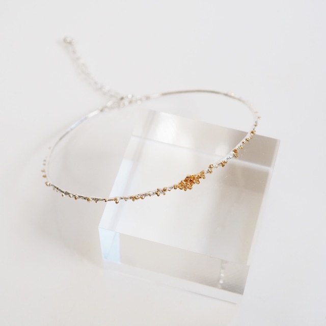 ミモザのブレスレット(silver×gold)