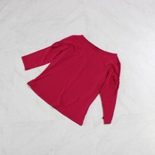 【美品 日本製社交ダンス衣装】トップス レッスンウェア 練習着 PAPILLON パピヨン Mサイズ マゼンダ 無地 シンプル