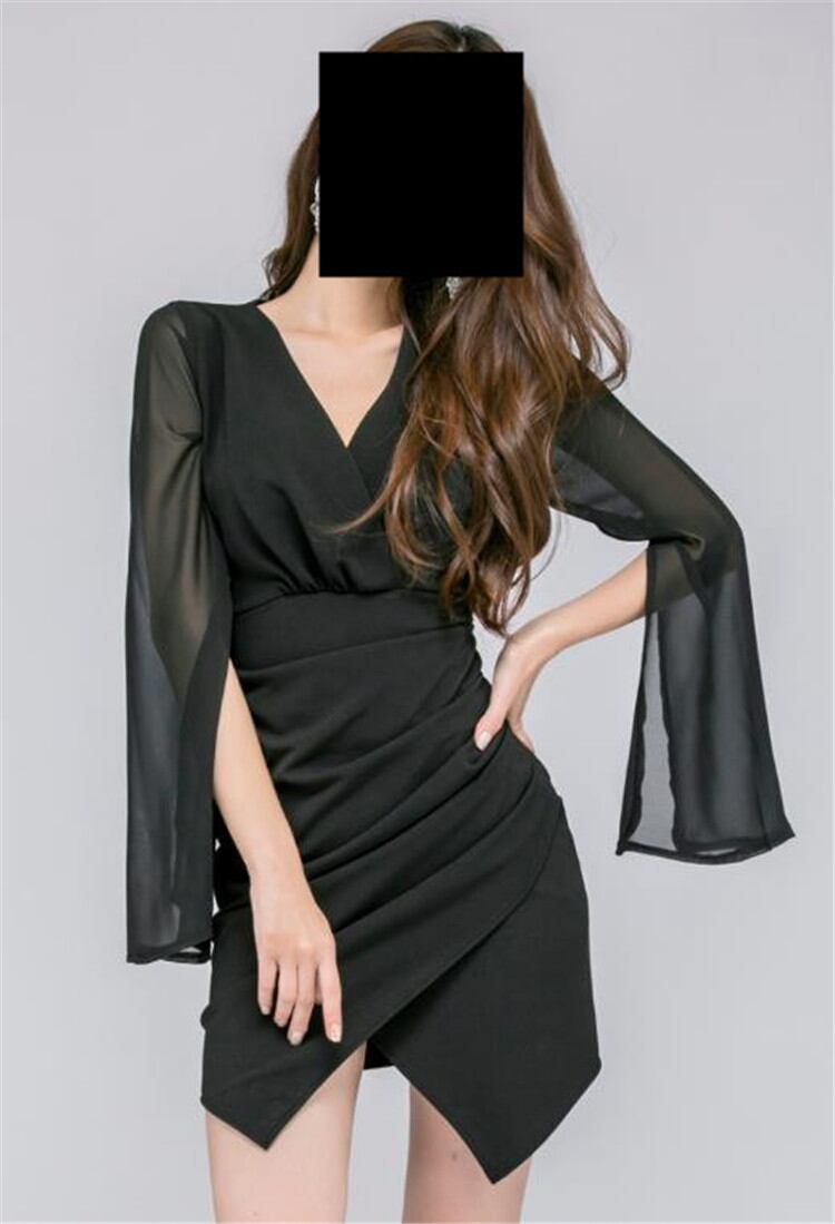 とてもファッション 春 タイトスカート レーヨン セクシー 縫付 スプリット ミニスカート ワンピース