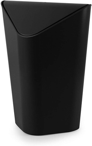 【努力特価】umbra CORNER CAN スイングふた付 角型ゴミ箱 ゴミ箱 ダストボックス 5L コンパクト ブラック
