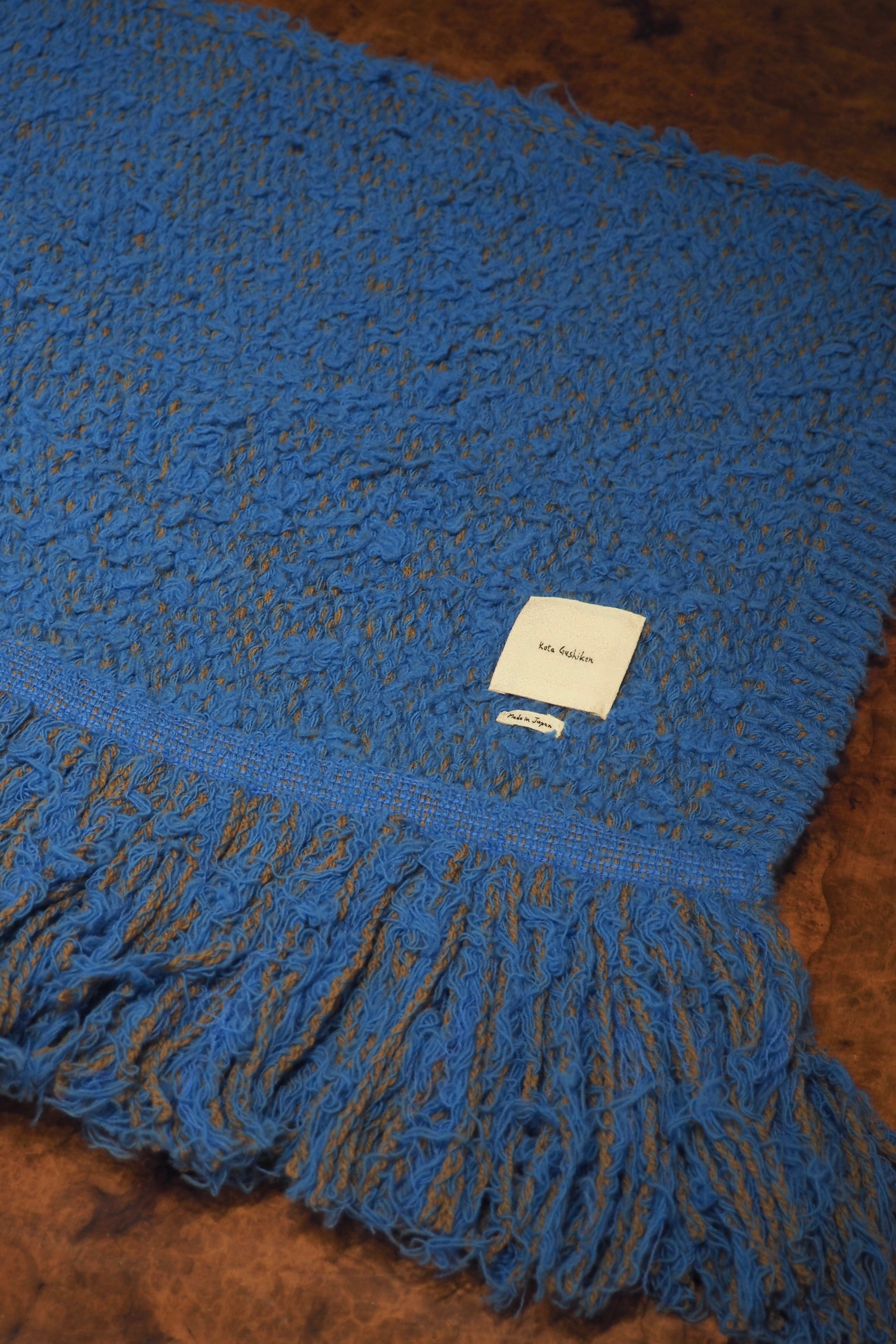 【kota gushiken】Wool Fur Big Scarf -Light Blue-