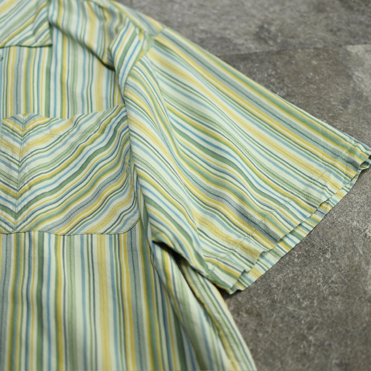 tommy bahama multi stripe silk open collar shirt