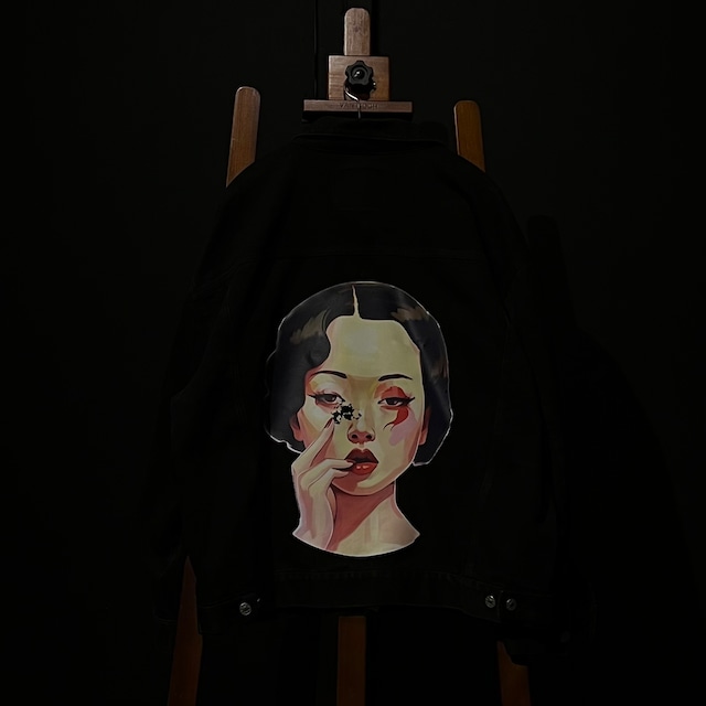 handmade black vintage big denim jacket handmade black vintage big denim jacket