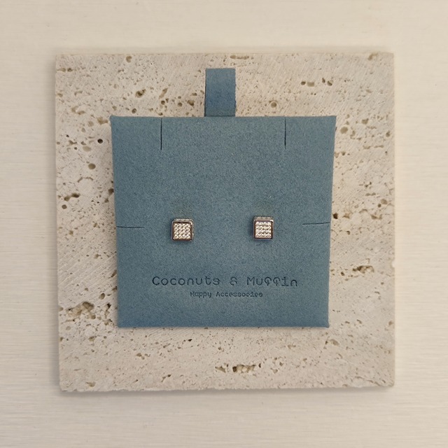 スクエア□ピアス【Silver】