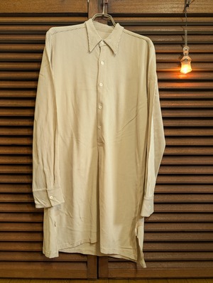 Euro Woven Stripe Grandpa Shirt ShellButtons