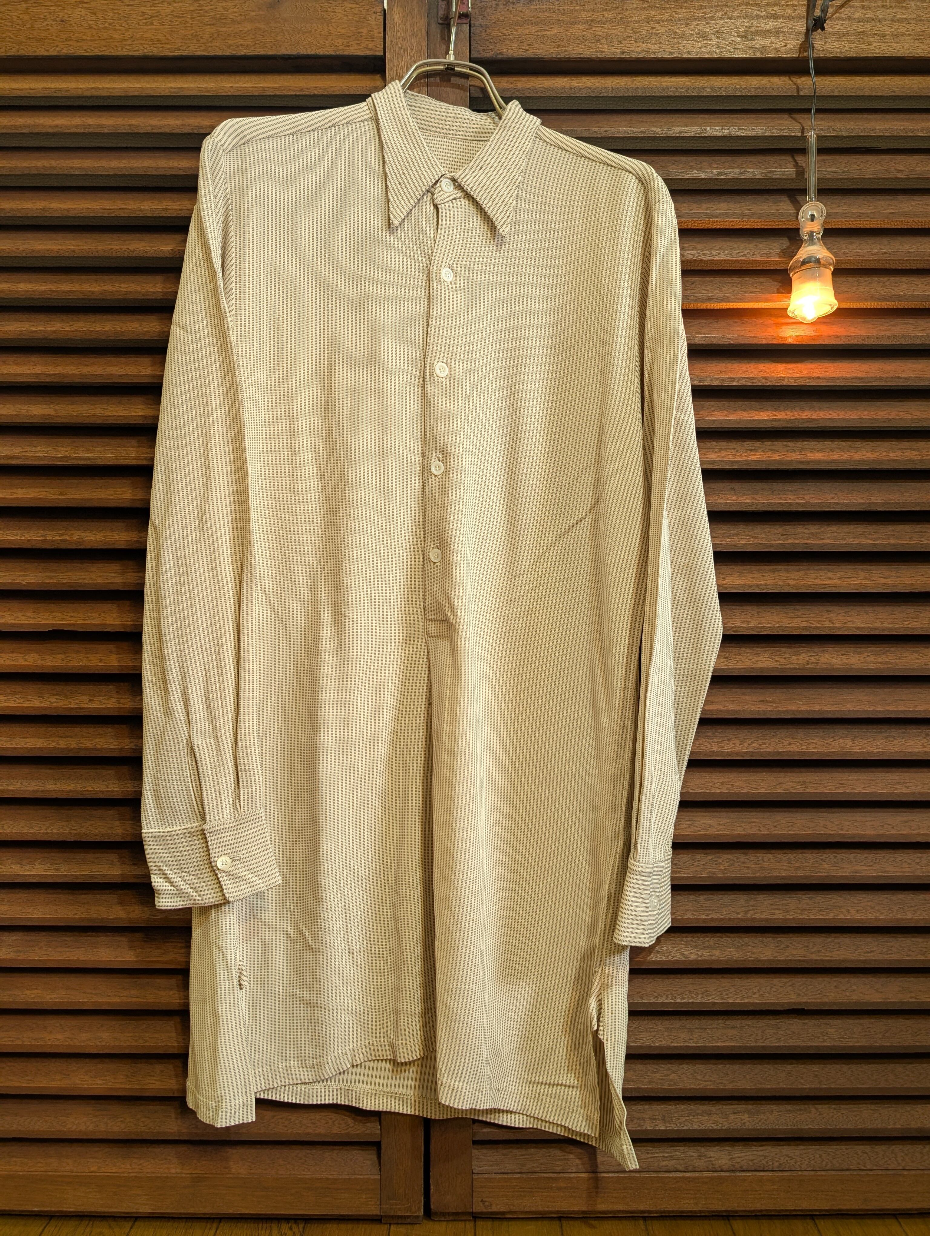 Euro Woven Stripe Grandpa Shirt ShellButtons