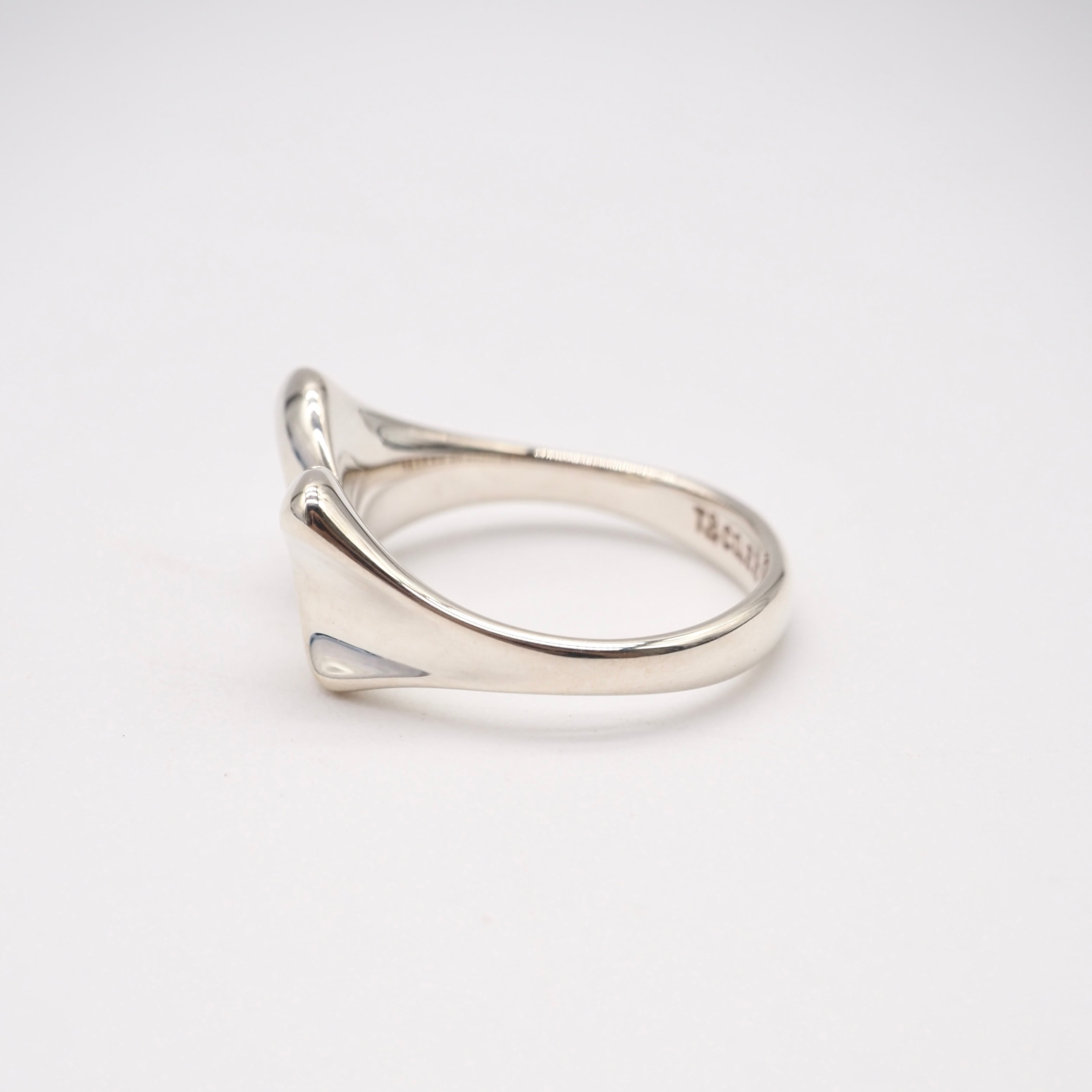 Tiffany&Co. 約8号 バタフライ リボン リング シルバー925