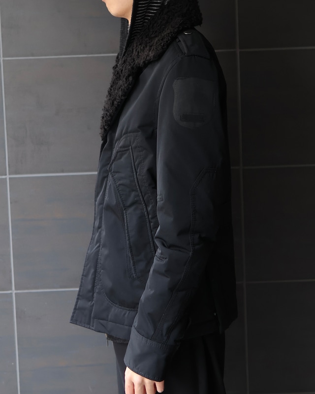 【DIESEL】Fur collar double zip jacket