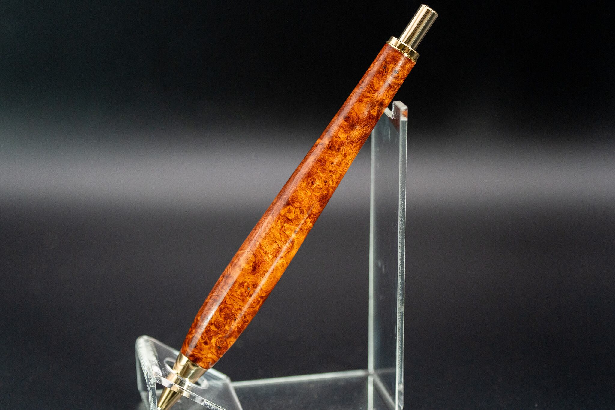 朱色の銘木】本花梨 瘤杢 特上 gold MP | 木軸ペン工房 金杢犀