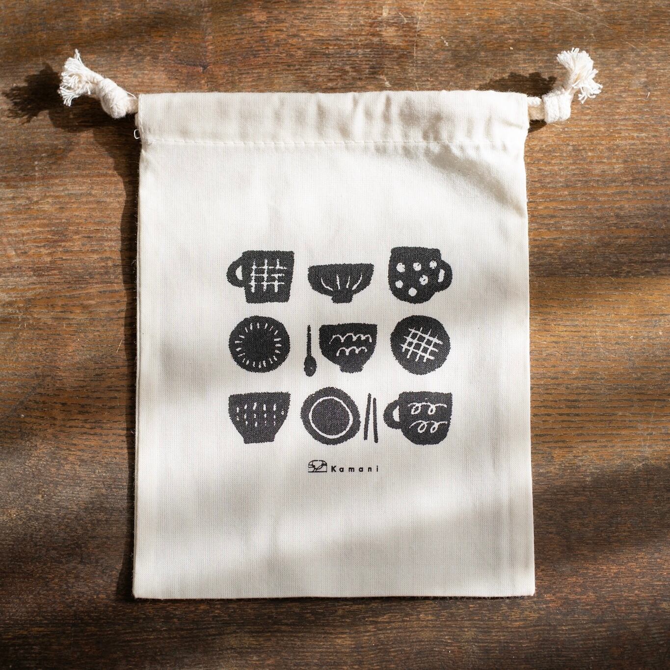 【Kamaniオリジナル】うつわ柄 巾着袋