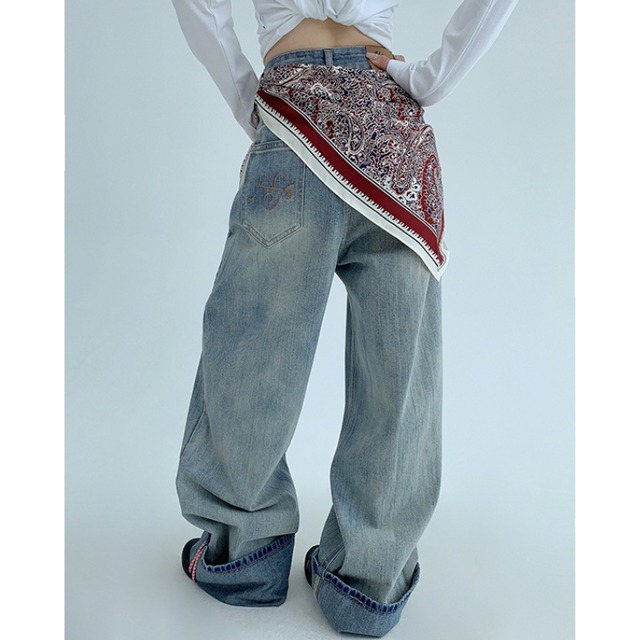 bandana washed denim　バンダナウォッシュドデニム　J1316