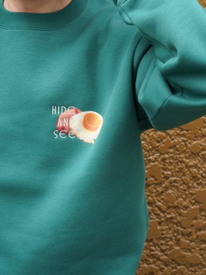 再販【グリーン】かくれんぼバナナ裏起毛スウェット ハムエッグVer.