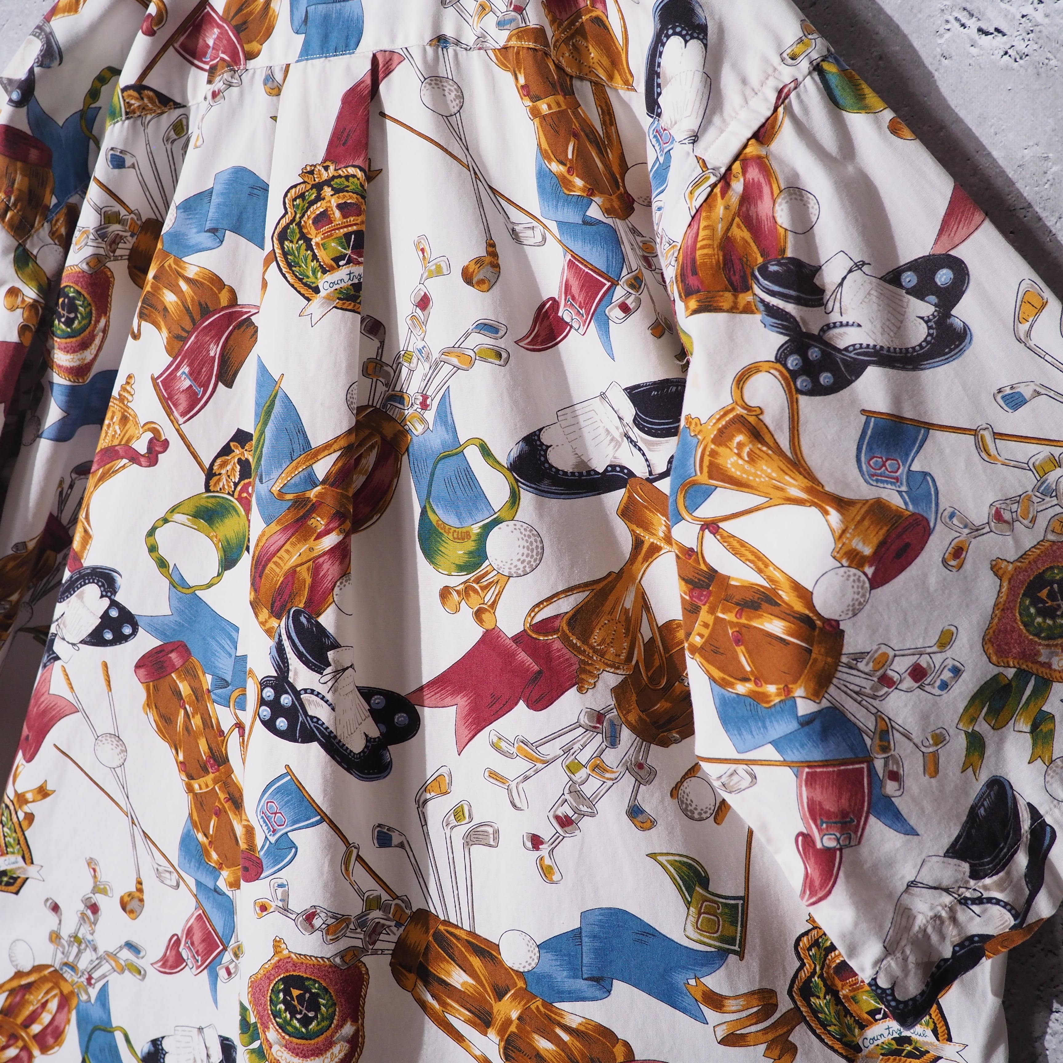 1990s " Made in USA " Beautiful Luxury pattern vintage loose Button down shirt