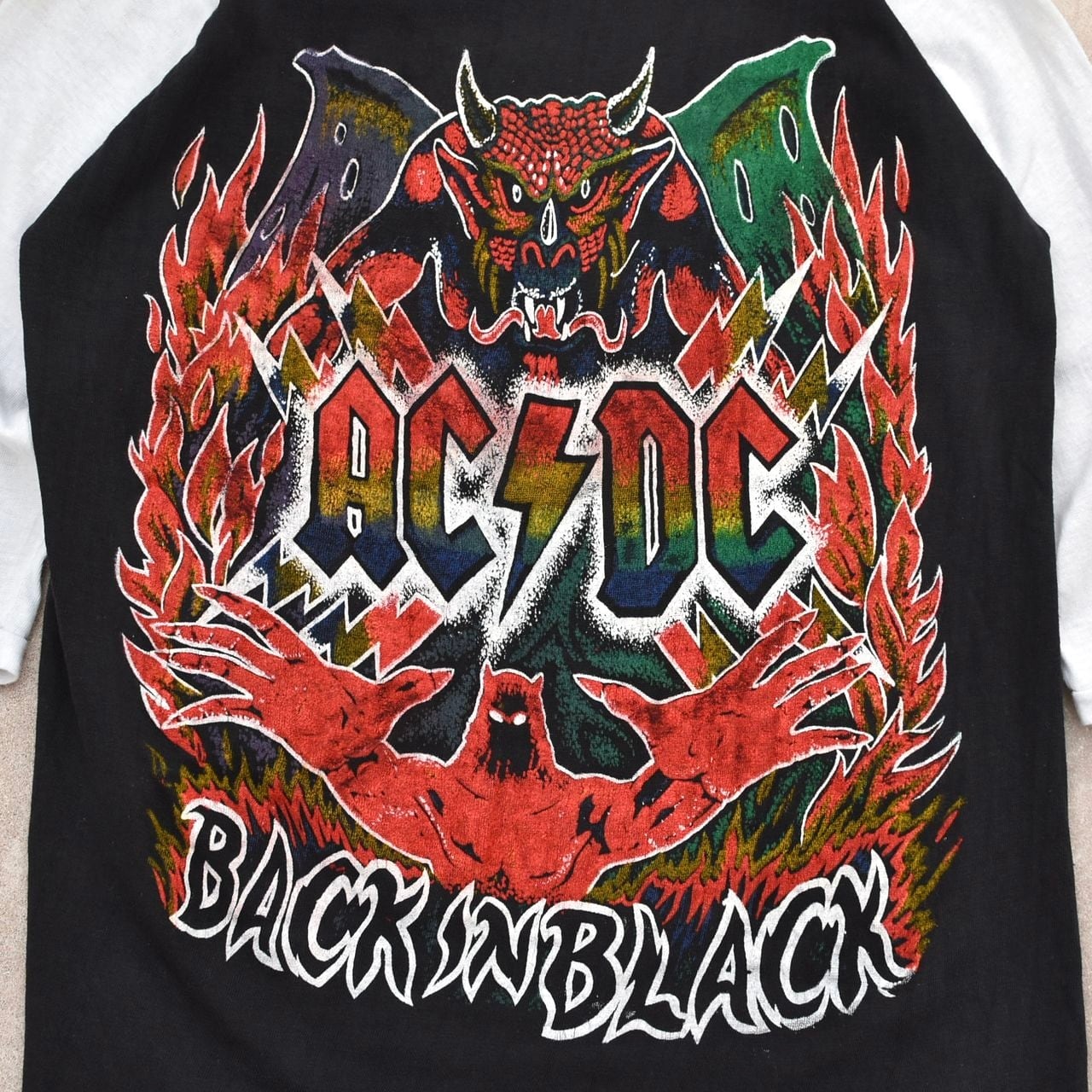 Vtg SportOne AC/DC BOOT raglan Tshirt パキ綿 | 古着屋 grin days 