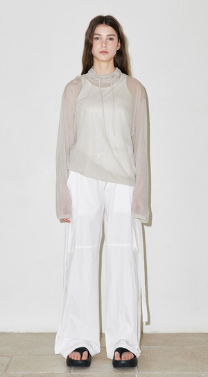 [sllow garments] PARACHUTE CARGO PANTS - WHITE 正規品 韓国ブランド 韓国代行 韓国通販 韓国ファッション スローガーメンツ sllowgarments