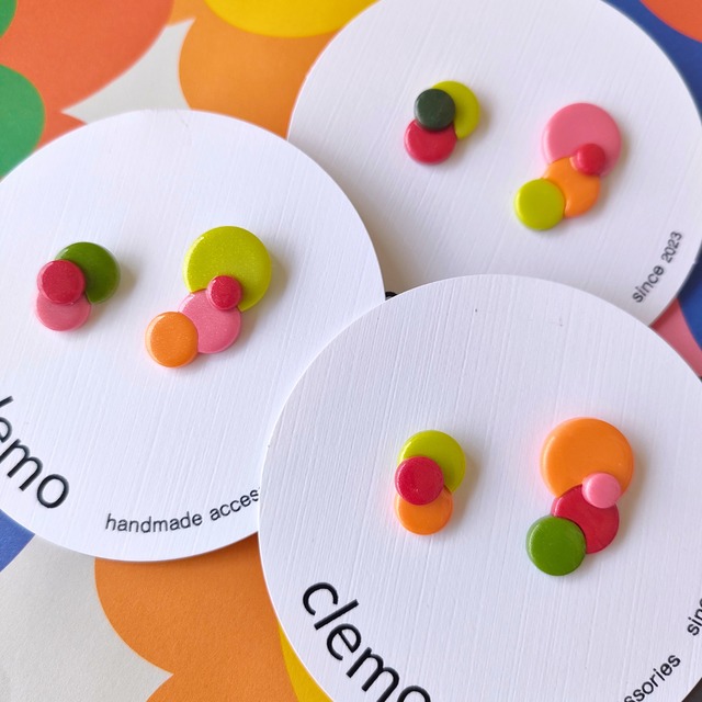 n字たま 3色パステル【ピアス】
