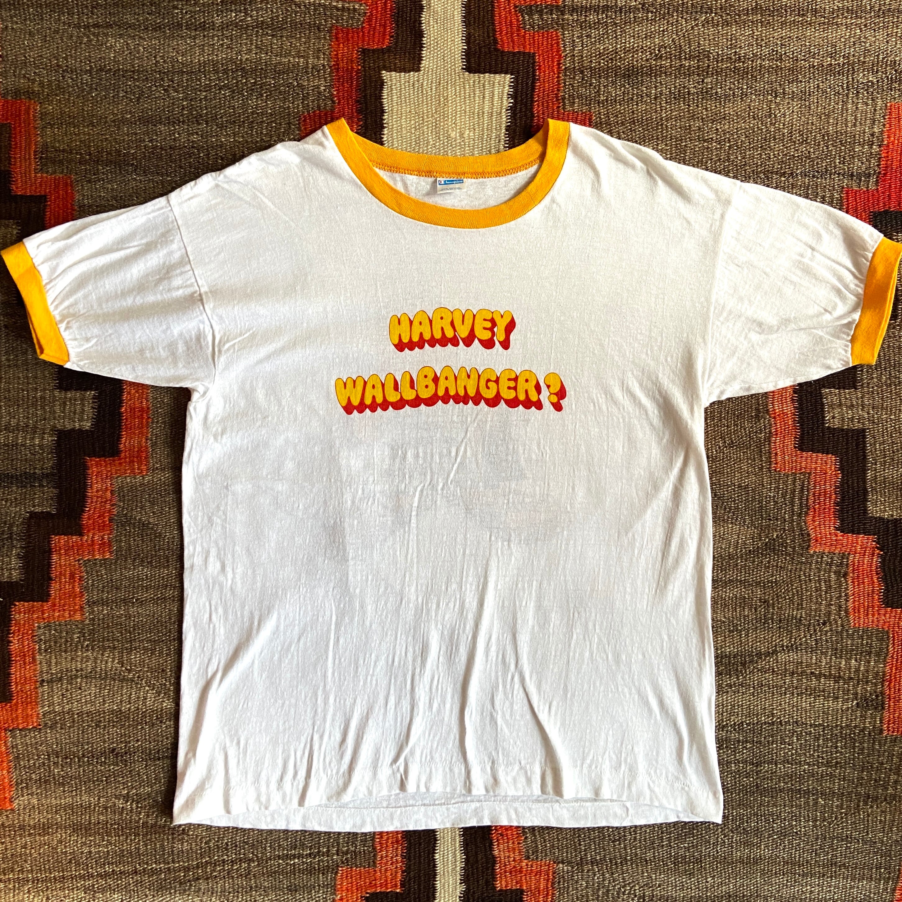 1970s Champion 染み込みプリント "HARVEY WALLBANGER" L Made in USA