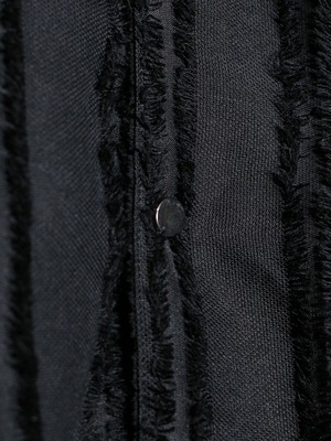 XXL fringe stripe open collar shirt