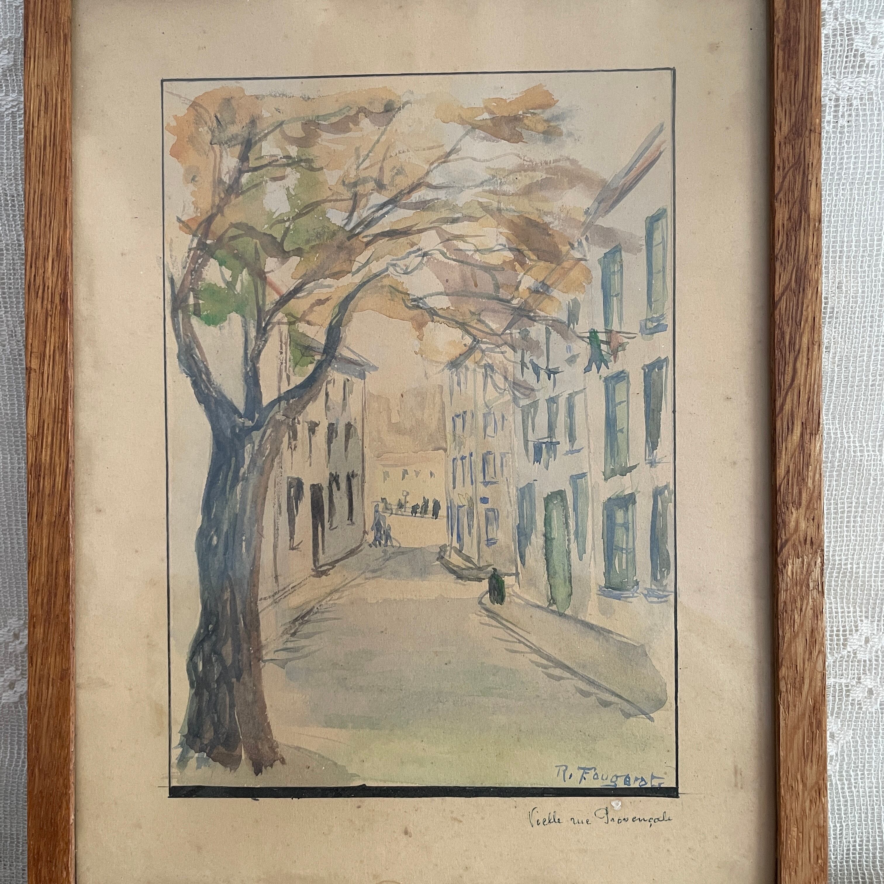 Aquarelle ”Ruell de Provence”/ 水彩画 ”プロヴァンスの小径