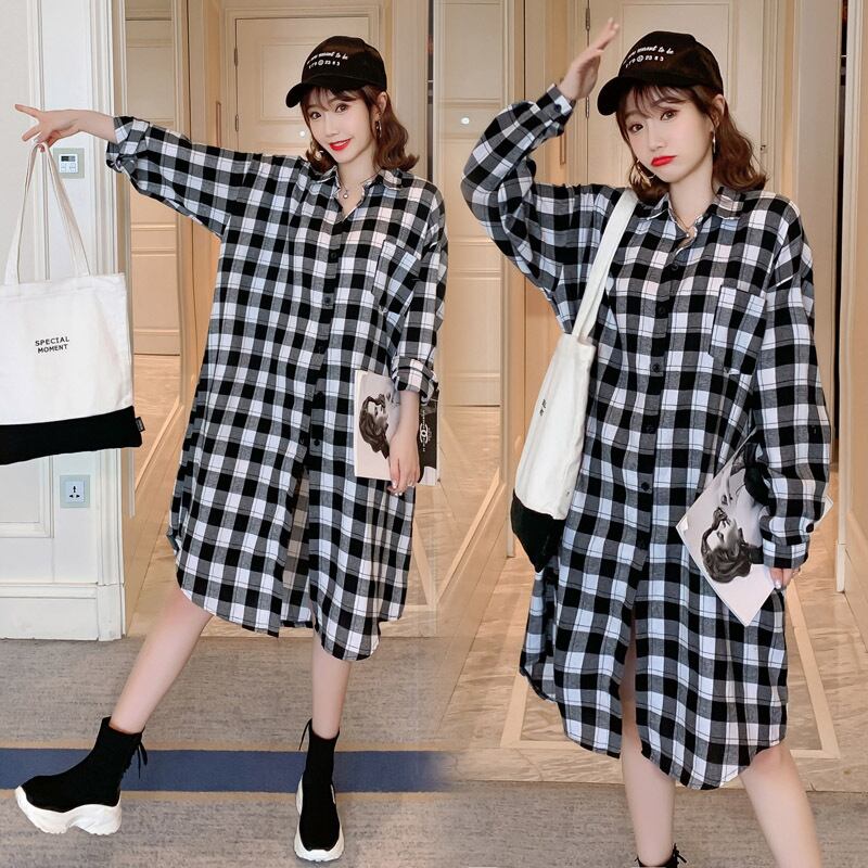 【新作】【送料無料】 1988＃マタニティドレス春秋長袖イージーマッチングルーズスタイリッシュヴィンテージドレス妊婦ママドレス ロング スプリング 春物 オータム 秋物 ビンテージ AL expec360312431088