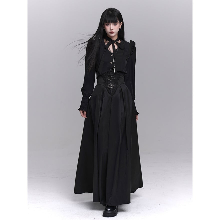 大人ゴシック コルセットロングスカート 修道女風×ハイウエスト｜WithU