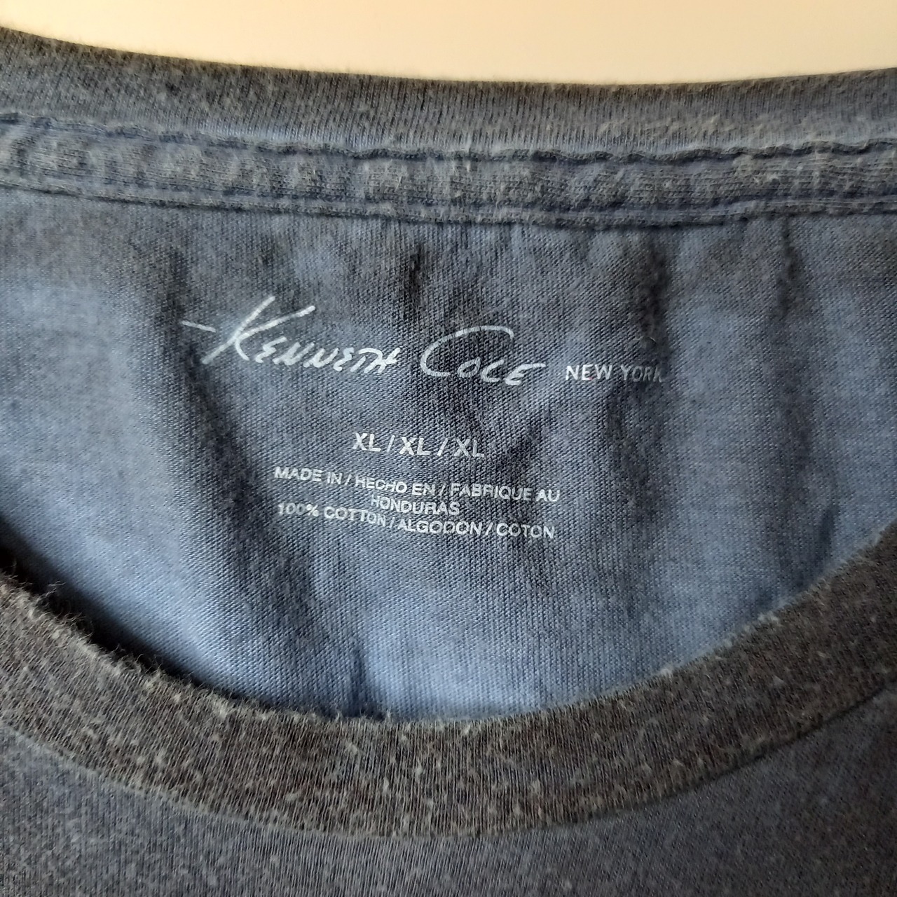 ケネスコール　クルーネック　プリントTシャツ　オーバーサイズ　ネイビー　XL