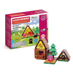 【新着特価】ボーネルンド(BorneLund) マグ・フォーマー ( MAGFORMERS ) ログハウスセット [40ピース] 3歳頃から 知育玩具 磁石 マグネット ブロック MF705016