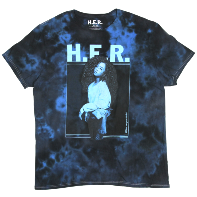 USED【L】H.E.R. Tie-Dye When We Goin' Slide Concert Tour Tee