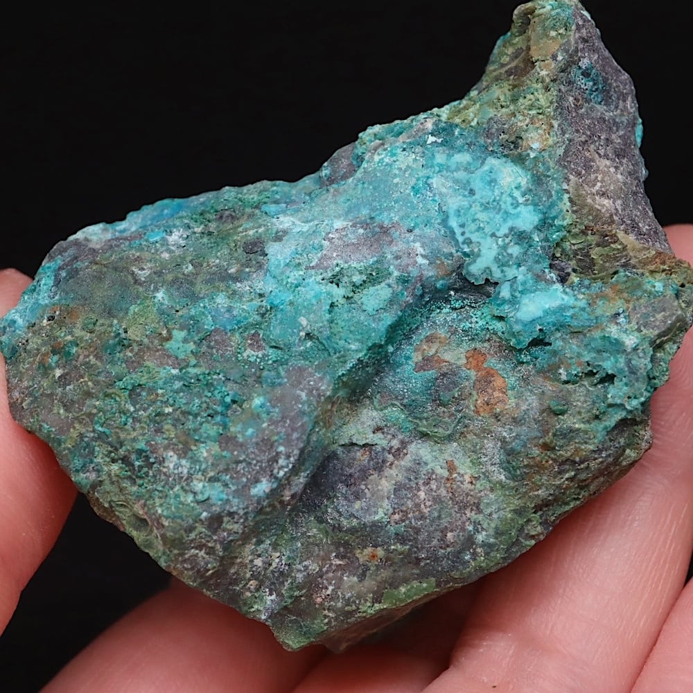 珪孔雀石（クリソコラ）×クリスタルクォーツ ダブレットストーンリング