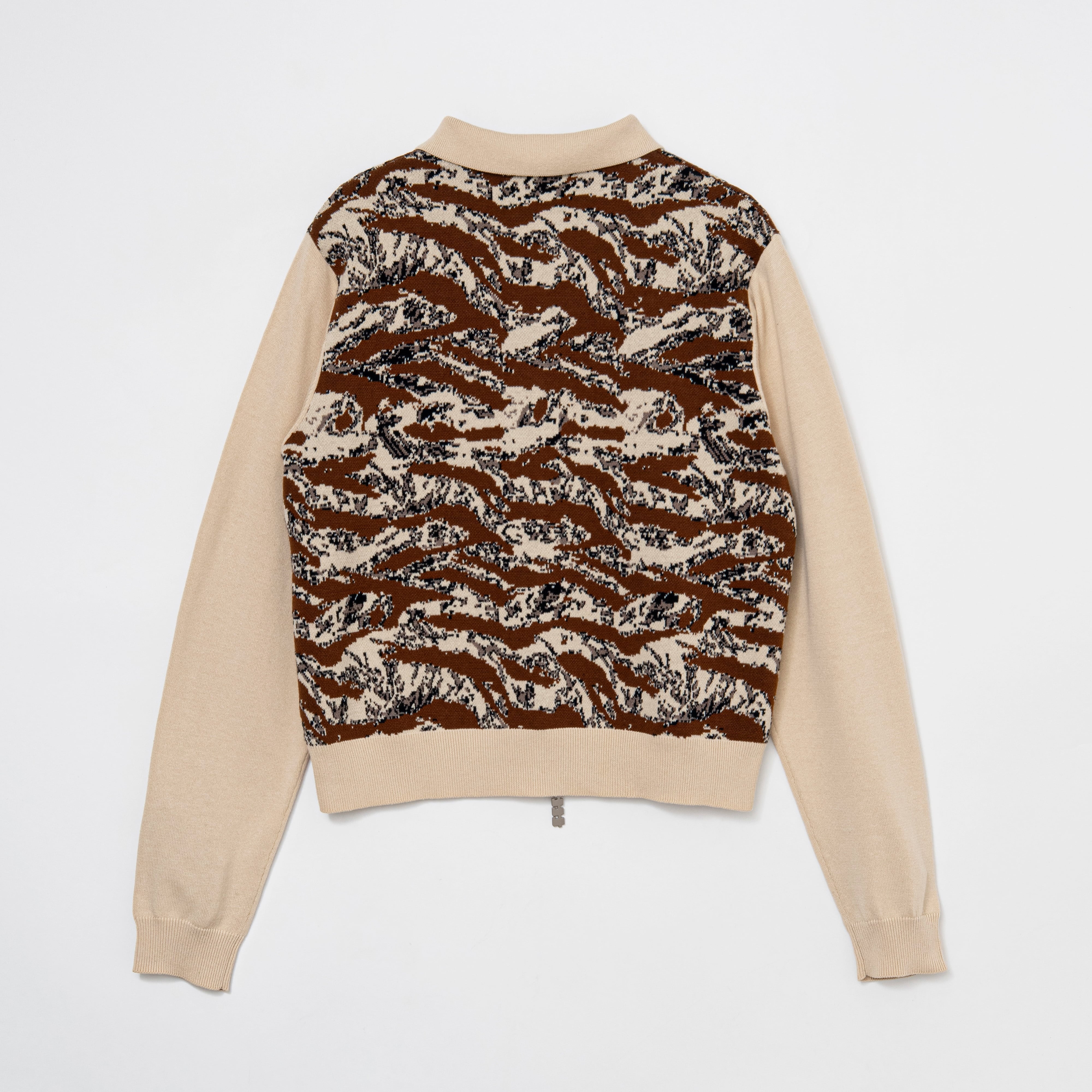 Tiger camo zip up knit polo（SAND） | TTTMSW