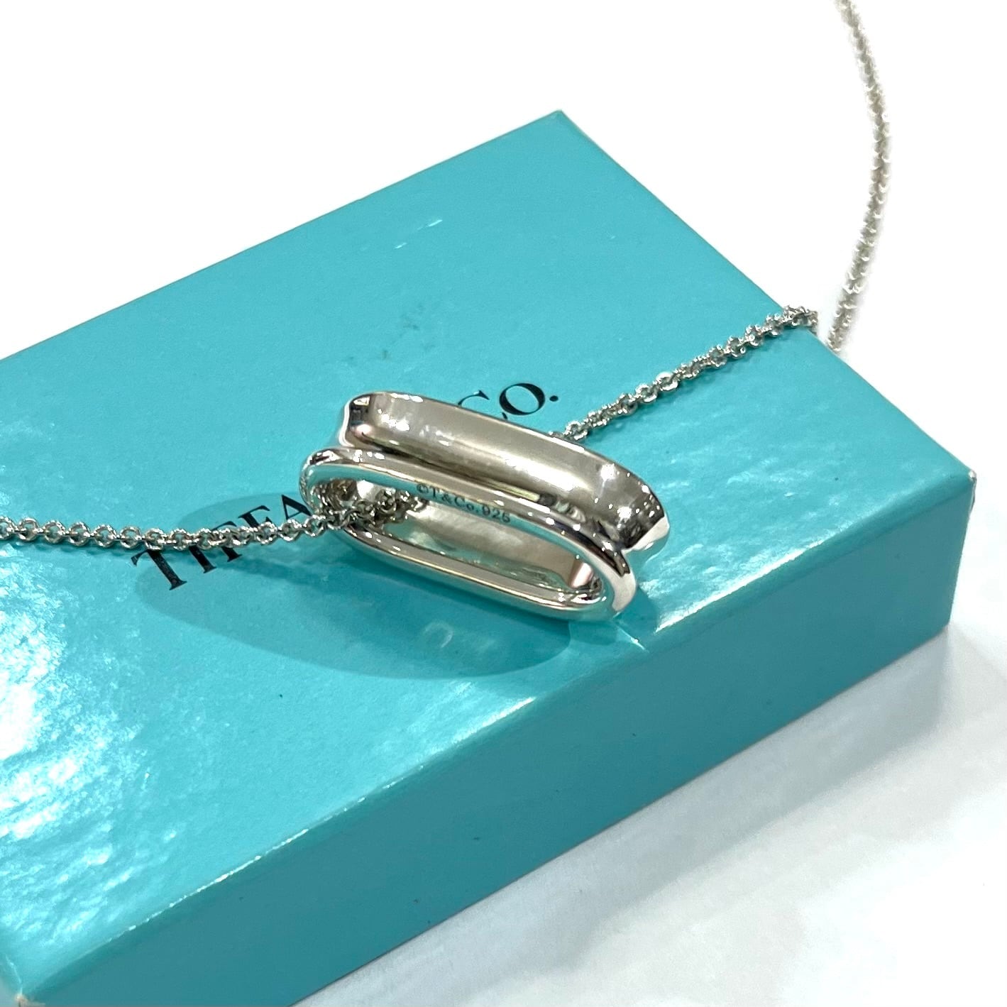 美品】TIFFANY&Co.1837オーバルループネックレス SV925 美品 