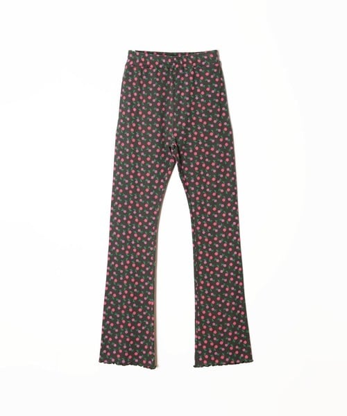 HOLIDAY】 super rib pants (flower / charcoal） | olaf