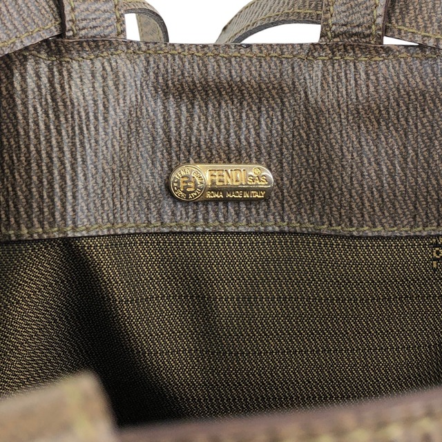 FENDI フェンディ ショルダーバッグ ブラウン FFロゴ レザー 巾着 2WAY vintage ヴィンテージ オールド z6vszr
