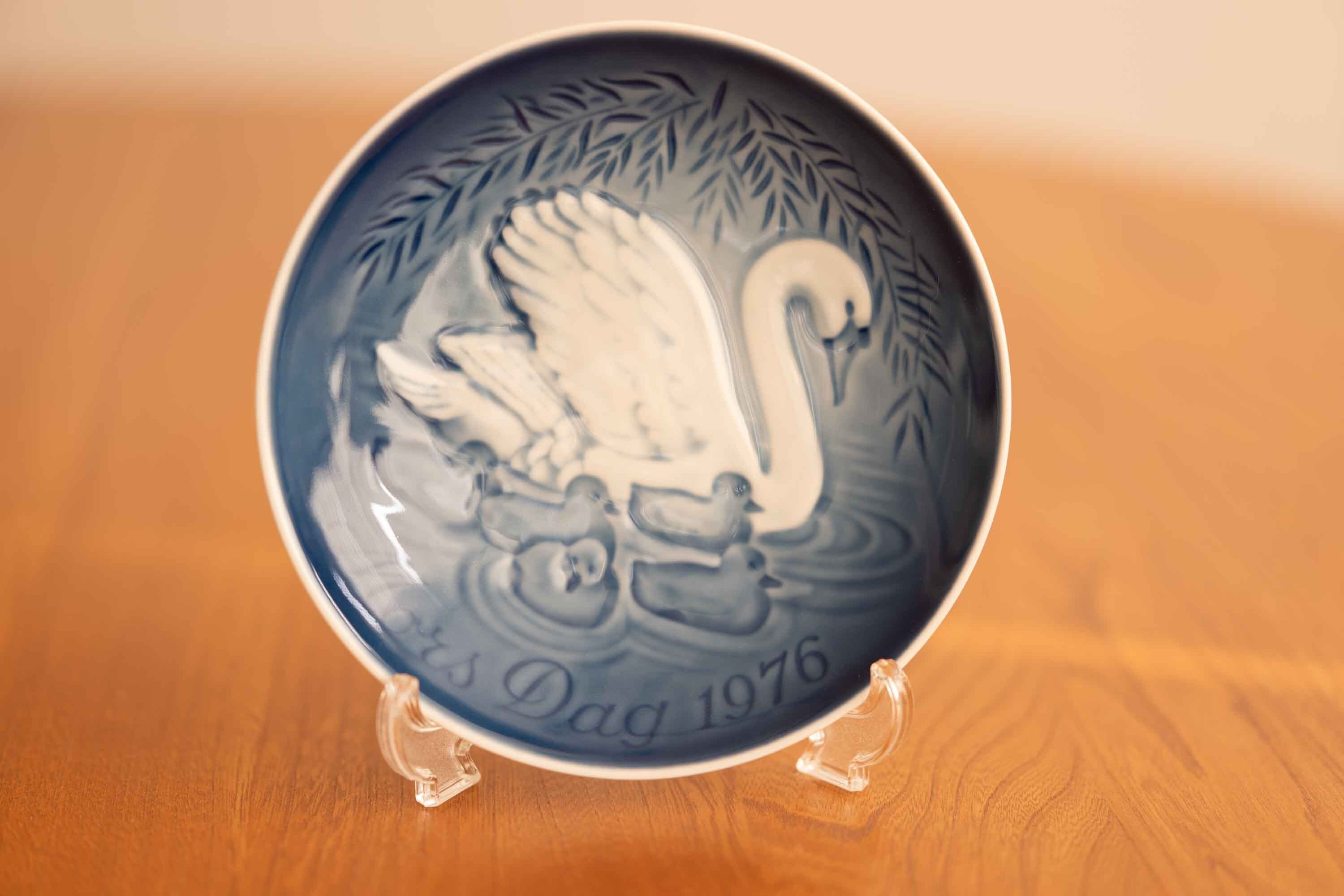 B&G ビングオーグレンダール マザーズデイプレート 1976年 白鳥の親子