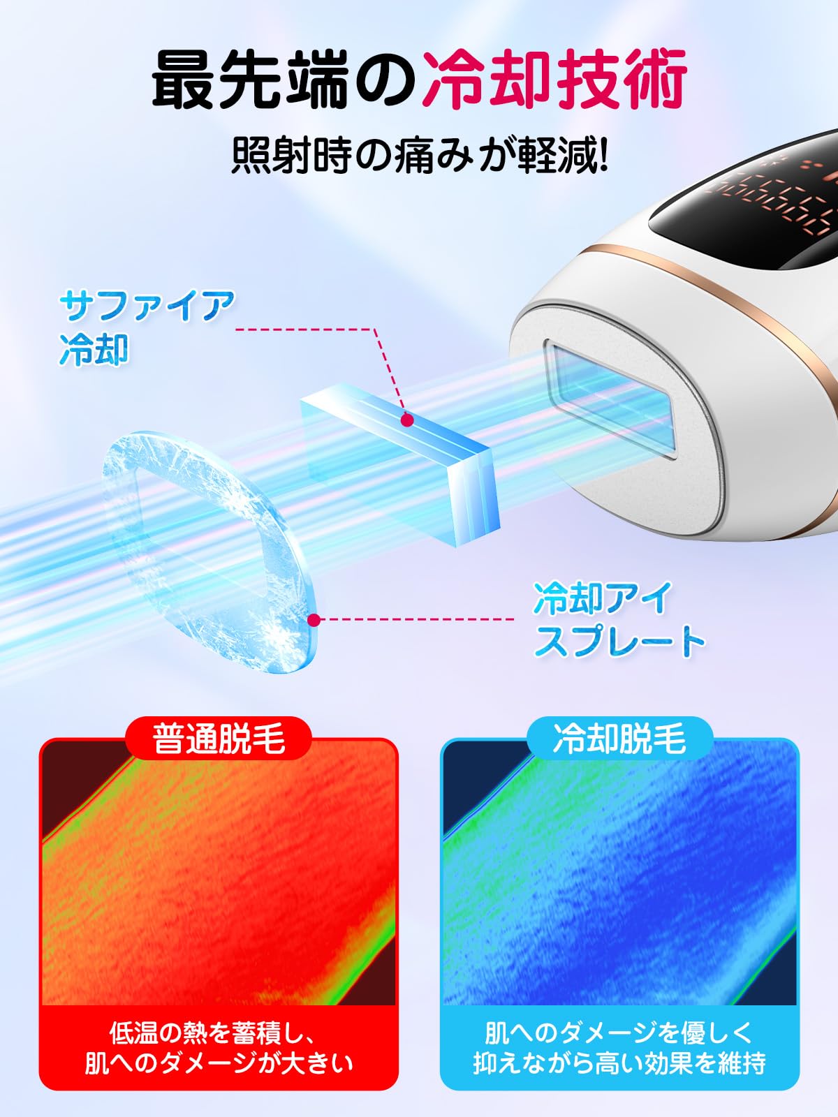 脱毛器 メンズ vio対応 【2024新登場 サファイア冷却】髭 光美容器