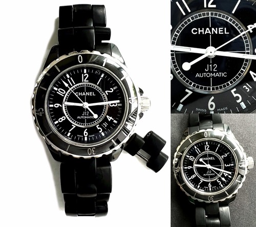 CHANEL シャネル　J12 キャリバー　38MM　メンズ　 ブラック セラミック　オートマチック　自動巻き　時計　黒　コマ付き　名品