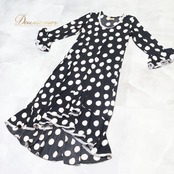 フラメンコ 衣装 DOCE del Flamenco ドセデルフラメンコ ドレス ワンピース ブラック系 ホワイト系 黒 白 水玉 ドット レース かわいい ダンス パーティ 発表会 舞台 踊り ダンス衣装