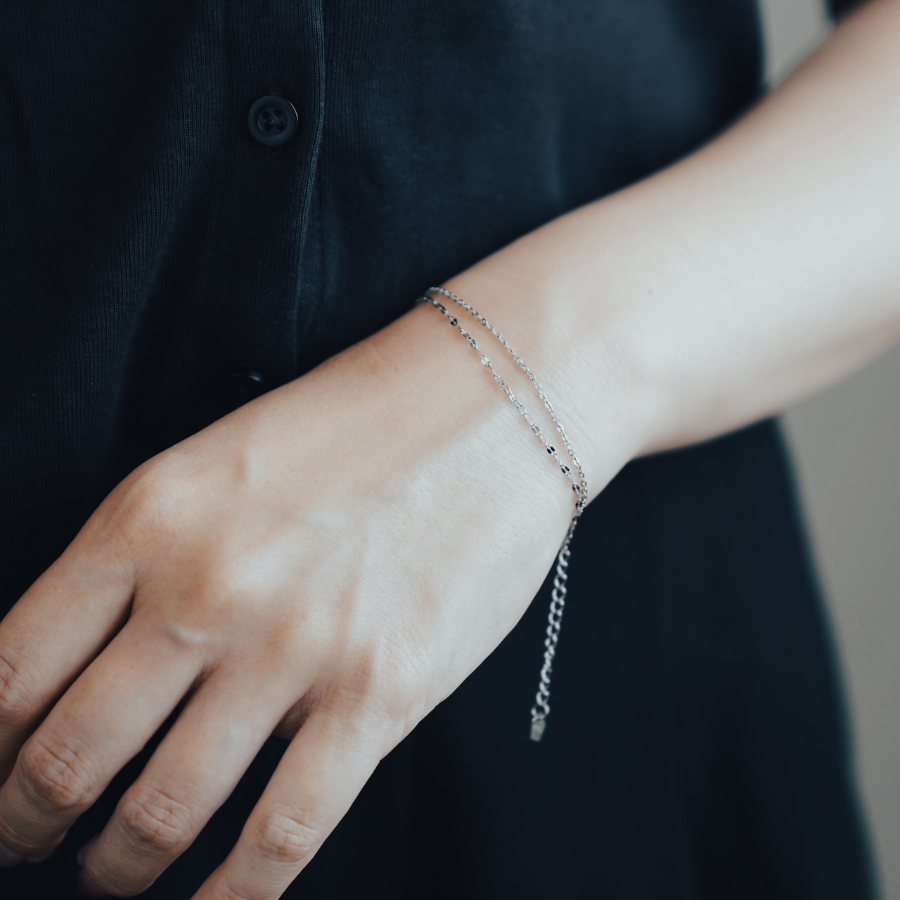 デザインチェーン 2連 ブレスレット サージカルステンレス SUS304