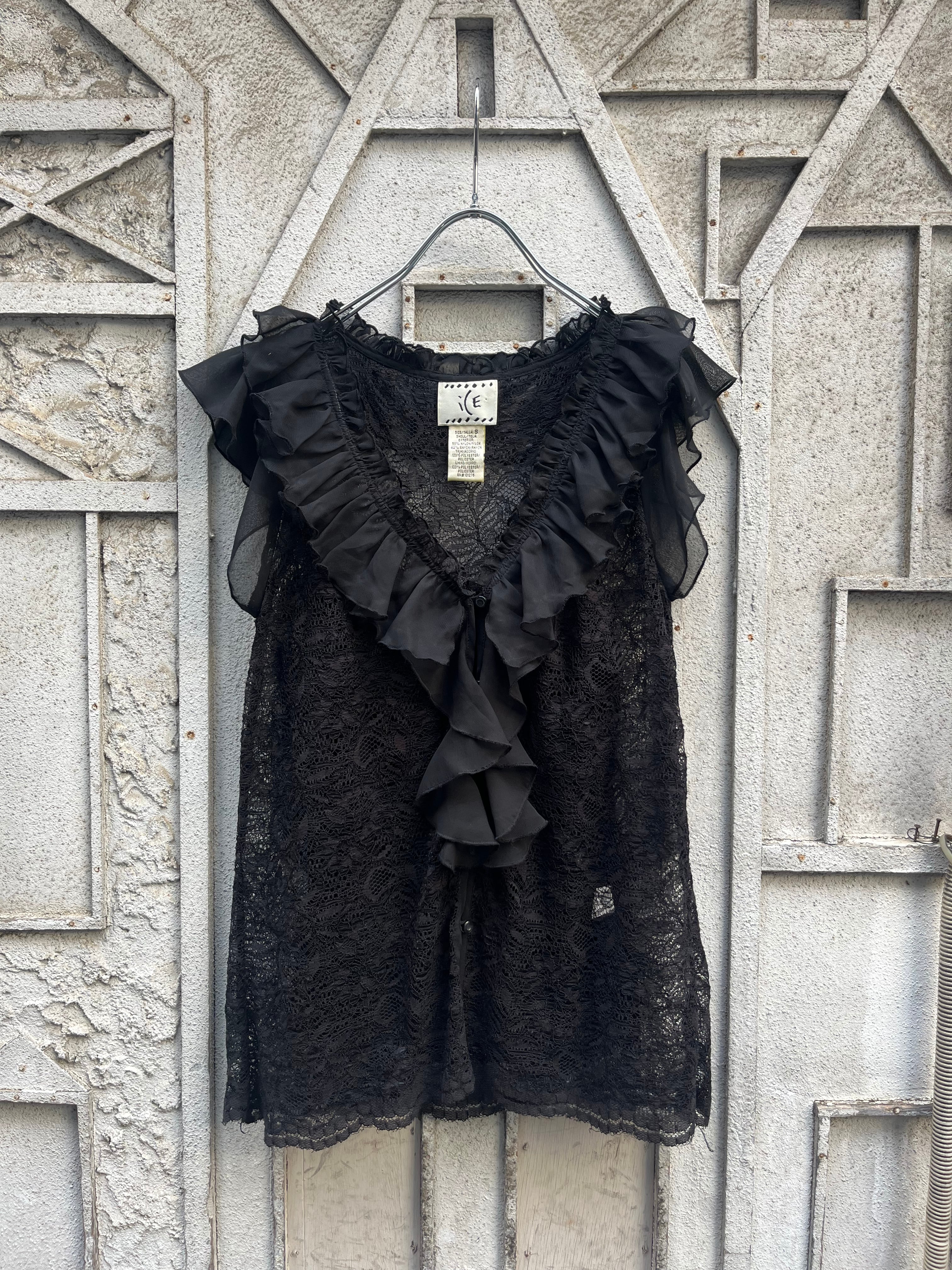 "FRONT FRILL RACE SLEEVE"