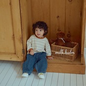 韓国子供服 / 26Autumn / Milkbalm / ジェリー ボーダーTシャツ / 女子服 / キッズ服 / 秋服 *XS~XL*