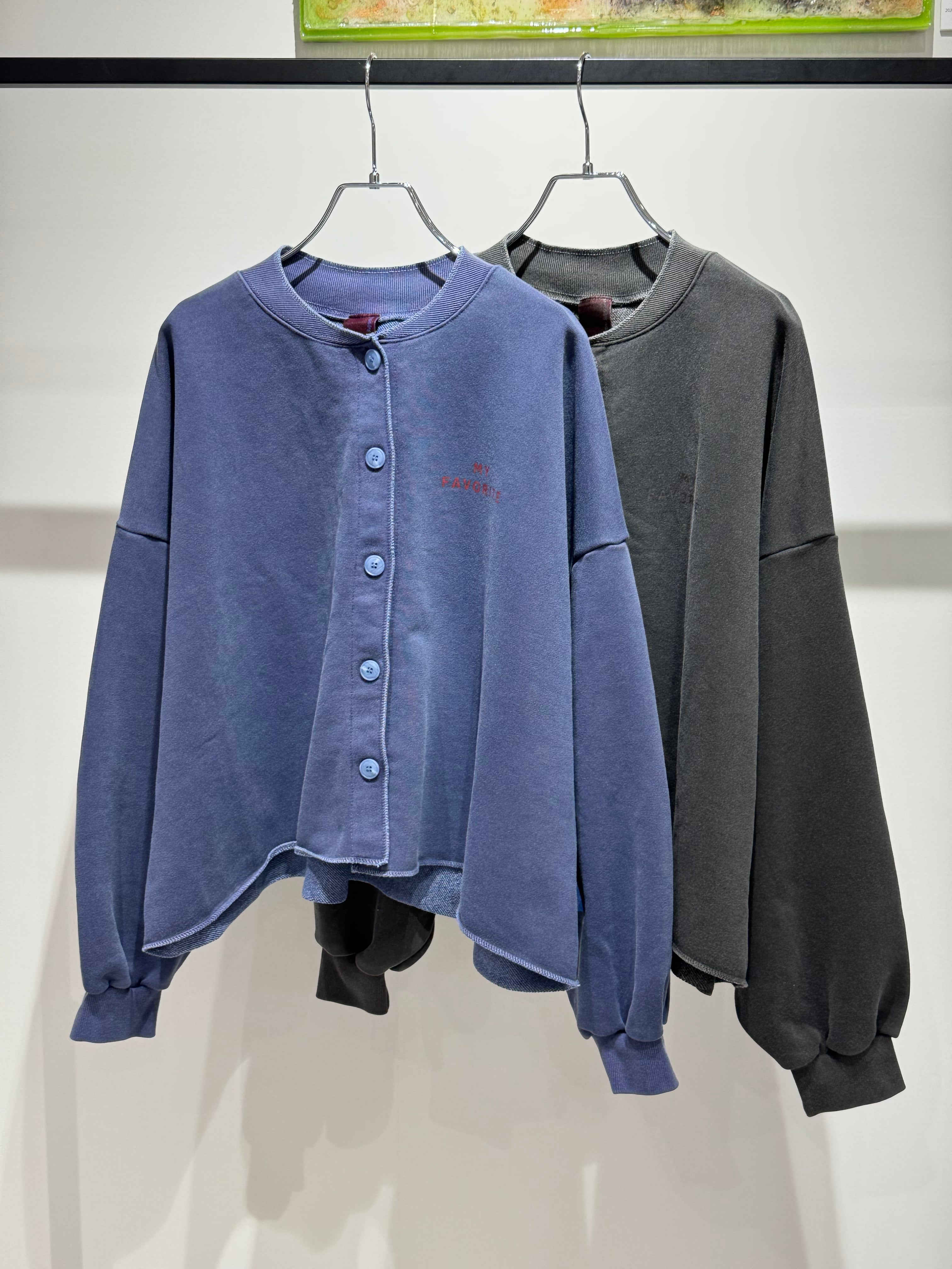 wide cut sweat cardigan